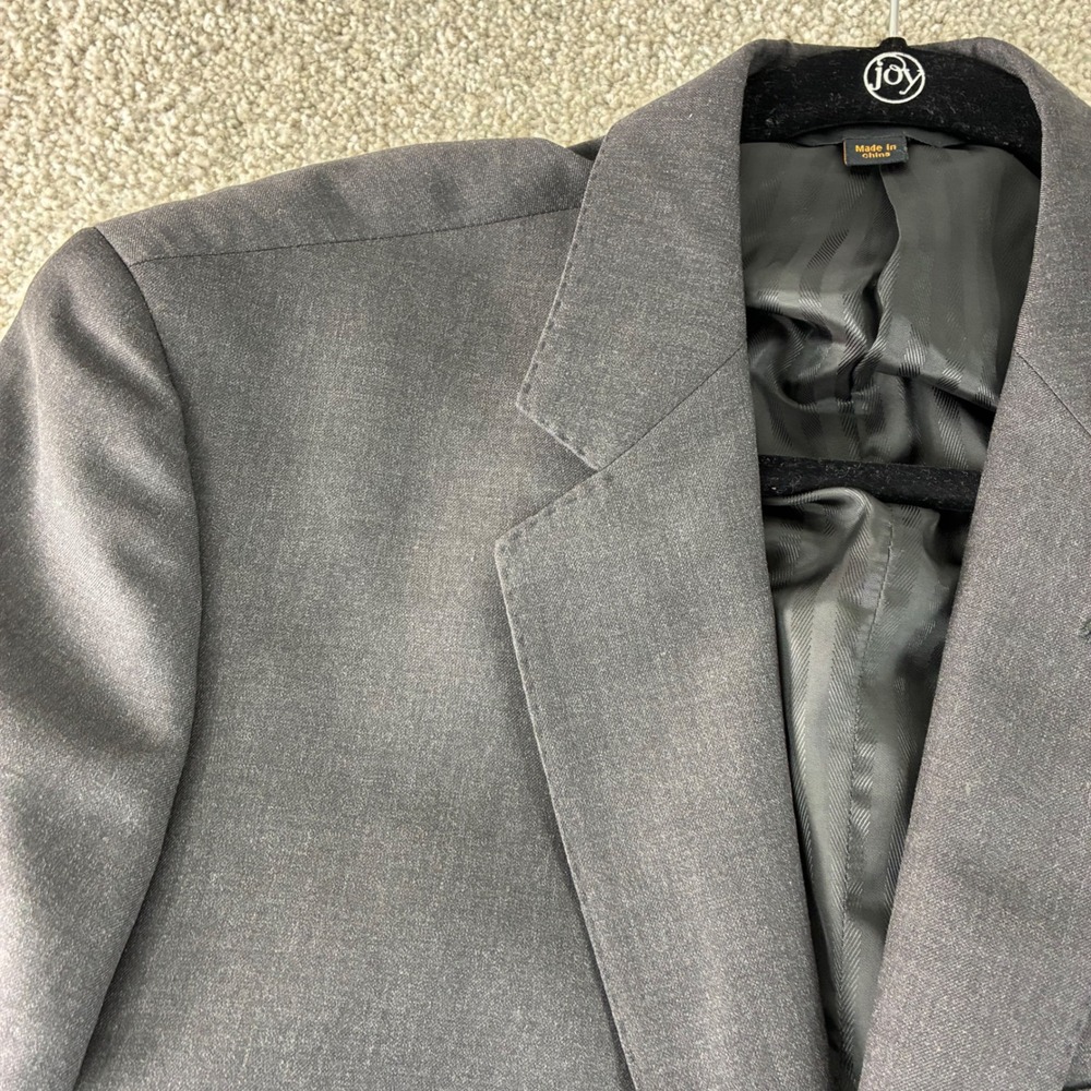 Baroni Couture 42R Charcoal Gray 100% Wool Super 150s Men's‎ Blazer Suit Jacket